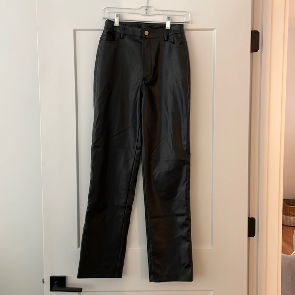Black leather showpo pants
